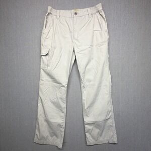 Filson Cargo Pants Mens M Beige 24005 Elastic Waist Cotton Canvas Utility 30x29